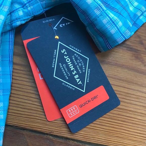 St. John's Bay Quick Dri Blue Button Down, NWT, S - Picture 6 of 15